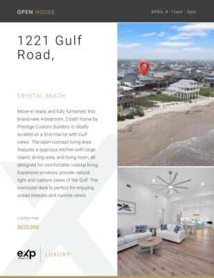 1221 Gulf Crystal Beach Open House