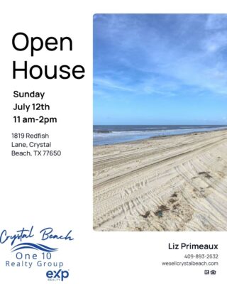 1819 Redfish Lane Open House Crystal Beach TX July 12 & 13