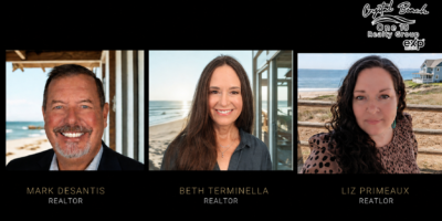 Crystal Beach REALTORS® Mark DeSantis, Beth Terminella and Liz Primeaux with Crystal Beach One10 Realty Group, brokered by eXp Realty.