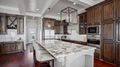 Kitchen for entertaining in Crystal Beach TX overlooking the Gulf of Mexico
